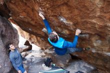 Bouldering in Hueco Tanks on 11/24/2018 with Blue Lizard Climbing and Yoga

Filename: SRM_20181124_1632310.jpg
Aperture: f/3.5
Shutter Speed: 1/250
Body: Canon EOS-1D Mark II
Lens: Canon EF 16-35mm f/2.8 L