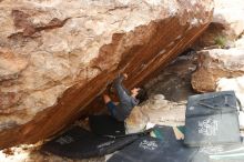 Bouldering in Hueco Tanks on 11/24/2018 with Blue Lizard Climbing and Yoga

Filename: SRM_20181124_1657170.jpg
Aperture: f/5.0
Shutter Speed: 1/250
Body: Canon EOS-1D Mark II
Lens: Canon EF 16-35mm f/2.8 L