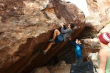 Bouldering in Hueco Tanks on 11/24/2018 with Blue Lizard Climbing and Yoga

Filename: SRM_20181124_1657380.jpg
Aperture: f/7.1
Shutter Speed: 1/250
Body: Canon EOS-1D Mark II
Lens: Canon EF 16-35mm f/2.8 L