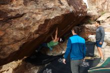 Bouldering in Hueco Tanks on 11/24/2018 with Blue Lizard Climbing and Yoga

Filename: SRM_20181124_1702140.jpg
Aperture: f/6.3
Shutter Speed: 1/250
Body: Canon EOS-1D Mark II
Lens: Canon EF 16-35mm f/2.8 L