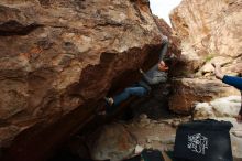 Bouldering in Hueco Tanks on 11/24/2018 with Blue Lizard Climbing and Yoga

Filename: SRM_20181124_1704040.jpg
Aperture: f/7.1
Shutter Speed: 1/250
Body: Canon EOS-1D Mark II
Lens: Canon EF 16-35mm f/2.8 L