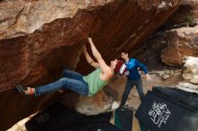 Bouldering in Hueco Tanks on 11/24/2018 with Blue Lizard Climbing and Yoga

Filename: SRM_20181124_1711110.jpg
Aperture: f/5.6
Shutter Speed: 1/250
Body: Canon EOS-1D Mark II
Lens: Canon EF 16-35mm f/2.8 L