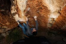 Bouldering in Hueco Tanks on 11/24/2018 with Blue Lizard Climbing and Yoga

Filename: SRM_20181124_1737320.jpg
Aperture: f/6.3
Shutter Speed: 1/250
Body: Canon EOS-1D Mark II
Lens: Canon EF 16-35mm f/2.8 L