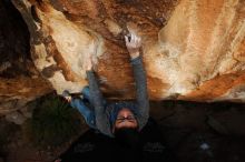 Bouldering in Hueco Tanks on 11/24/2018 with Blue Lizard Climbing and Yoga

Filename: SRM_20181124_1737420.jpg
Aperture: f/7.1
Shutter Speed: 1/250
Body: Canon EOS-1D Mark II
Lens: Canon EF 16-35mm f/2.8 L