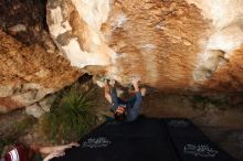 Bouldering in Hueco Tanks on 11/24/2018 with Blue Lizard Climbing and Yoga

Filename: SRM_20181124_1739040.jpg
Aperture: f/5.0
Shutter Speed: 1/250
Body: Canon EOS-1D Mark II
Lens: Canon EF 16-35mm f/2.8 L