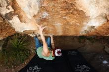 Bouldering in Hueco Tanks on 11/24/2018 with Blue Lizard Climbing and Yoga

Filename: SRM_20181124_1741280.jpg
Aperture: f/5.0
Shutter Speed: 1/250
Body: Canon EOS-1D Mark II
Lens: Canon EF 16-35mm f/2.8 L