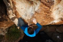Bouldering in Hueco Tanks on 11/24/2018 with Blue Lizard Climbing and Yoga

Filename: SRM_20181124_1743190.jpg
Aperture: f/5.0
Shutter Speed: 1/250
Body: Canon EOS-1D Mark II
Lens: Canon EF 16-35mm f/2.8 L