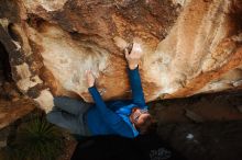 Bouldering in Hueco Tanks on 11/24/2018 with Blue Lizard Climbing and Yoga

Filename: SRM_20181124_1743250.jpg
Aperture: f/6.3
Shutter Speed: 1/250
Body: Canon EOS-1D Mark II
Lens: Canon EF 16-35mm f/2.8 L