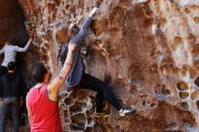 Bouldering in Hueco Tanks on 11/23/2018 with Blue Lizard Climbing and Yoga

Filename: SRM_20181123_1111140.jpg
Aperture: f/2.8
Shutter Speed: 1/160
Body: Canon EOS-1D Mark II
Lens: Canon EF 50mm f/1.8 II