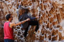 Bouldering in Hueco Tanks on 11/23/2018 with Blue Lizard Climbing and Yoga

Filename: SRM_20181123_1112110.jpg
Aperture: f/3.2
Shutter Speed: 1/200
Body: Canon EOS-1D Mark II
Lens: Canon EF 50mm f/1.8 II