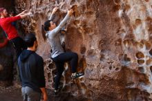 Bouldering in Hueco Tanks on 11/23/2018 with Blue Lizard Climbing and Yoga

Filename: SRM_20181123_1113120.jpg
Aperture: f/3.2
Shutter Speed: 1/160
Body: Canon EOS-1D Mark II
Lens: Canon EF 50mm f/1.8 II