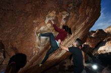Bouldering in Hueco Tanks on 11/23/2018 with Blue Lizard Climbing and Yoga

Filename: SRM_20181123_1251310.jpg
Aperture: f/5.6
Shutter Speed: 1/250
Body: Canon EOS-1D Mark II
Lens: Canon EF 16-35mm f/2.8 L