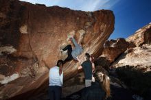 Bouldering in Hueco Tanks on 11/23/2018 with Blue Lizard Climbing and Yoga

Filename: SRM_20181123_1256290.jpg
Aperture: f/5.6
Shutter Speed: 1/250
Body: Canon EOS-1D Mark II
Lens: Canon EF 16-35mm f/2.8 L