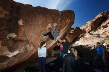 Bouldering in Hueco Tanks on 11/23/2018 with Blue Lizard Climbing and Yoga

Filename: SRM_20181123_1256380.jpg
Aperture: f/5.6
Shutter Speed: 1/250
Body: Canon EOS-1D Mark II
Lens: Canon EF 16-35mm f/2.8 L