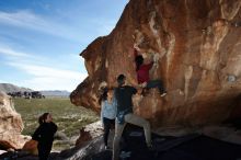 Bouldering in Hueco Tanks on 11/23/2018 with Blue Lizard Climbing and Yoga

Filename: SRM_20181123_1304360.jpg
Aperture: f/5.6
Shutter Speed: 1/250
Body: Canon EOS-1D Mark II
Lens: Canon EF 16-35mm f/2.8 L