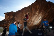Bouldering in Hueco Tanks on 11/23/2018 with Blue Lizard Climbing and Yoga

Filename: SRM_20181123_1304500.jpg
Aperture: f/5.6
Shutter Speed: 1/250
Body: Canon EOS-1D Mark II
Lens: Canon EF 16-35mm f/2.8 L