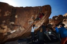 Bouldering in Hueco Tanks on 11/23/2018 with Blue Lizard Climbing and Yoga

Filename: SRM_20181123_1305050.jpg
Aperture: f/5.6
Shutter Speed: 1/250
Body: Canon EOS-1D Mark II
Lens: Canon EF 16-35mm f/2.8 L