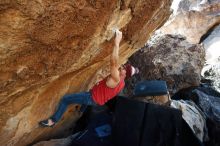 Bouldering in Hueco Tanks on 11/23/2018 with Blue Lizard Climbing and Yoga

Filename: SRM_20181123_1318160.jpg
Aperture: f/5.6
Shutter Speed: 1/400
Body: Canon EOS-1D Mark II
Lens: Canon EF 16-35mm f/2.8 L