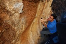 Bouldering in Hueco Tanks on 11/23/2018 with Blue Lizard Climbing and Yoga

Filename: SRM_20181123_1320150.jpg
Aperture: f/5.6
Shutter Speed: 1/400
Body: Canon EOS-1D Mark II
Lens: Canon EF 16-35mm f/2.8 L