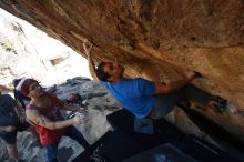 Bouldering in Hueco Tanks on 11/23/2018 with Blue Lizard Climbing and Yoga

Filename: SRM_20181123_1326061.jpg
Aperture: f/5.6
Shutter Speed: 1/640
Body: Canon EOS-1D Mark II
Lens: Canon EF 16-35mm f/2.8 L