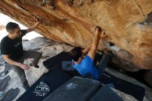 Bouldering in Hueco Tanks on 11/23/2018 with Blue Lizard Climbing and Yoga

Filename: SRM_20181123_1331560.jpg
Aperture: f/5.6
Shutter Speed: 1/500
Body: Canon EOS-1D Mark II
Lens: Canon EF 16-35mm f/2.8 L