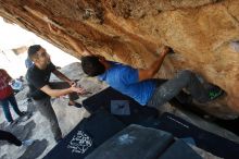 Bouldering in Hueco Tanks on 11/23/2018 with Blue Lizard Climbing and Yoga

Filename: SRM_20181123_1331591.jpg
Aperture: f/5.6
Shutter Speed: 1/500
Body: Canon EOS-1D Mark II
Lens: Canon EF 16-35mm f/2.8 L