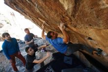 Bouldering in Hueco Tanks on 11/23/2018 with Blue Lizard Climbing and Yoga

Filename: SRM_20181123_1338040.jpg
Aperture: f/5.6
Shutter Speed: 1/500
Body: Canon EOS-1D Mark II
Lens: Canon EF 16-35mm f/2.8 L