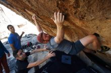 Bouldering in Hueco Tanks on 11/23/2018 with Blue Lizard Climbing and Yoga

Filename: SRM_20181123_1338511.jpg
Aperture: f/5.6
Shutter Speed: 1/400
Body: Canon EOS-1D Mark II
Lens: Canon EF 16-35mm f/2.8 L