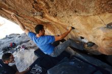 Bouldering in Hueco Tanks on 11/23/2018 with Blue Lizard Climbing and Yoga

Filename: SRM_20181123_1343520.jpg
Aperture: f/5.6
Shutter Speed: 1/320
Body: Canon EOS-1D Mark II
Lens: Canon EF 16-35mm f/2.8 L
