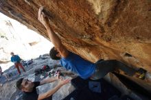 Bouldering in Hueco Tanks on 11/23/2018 with Blue Lizard Climbing and Yoga

Filename: SRM_20181123_1343561.jpg
Aperture: f/5.6
Shutter Speed: 1/500
Body: Canon EOS-1D Mark II
Lens: Canon EF 16-35mm f/2.8 L