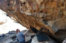 Bouldering in Hueco Tanks on 11/23/2018 with Blue Lizard Climbing and Yoga

Filename: SRM_20181123_1348430.jpg
Aperture: f/5.6
Shutter Speed: 1/800
Body: Canon EOS-1D Mark II
Lens: Canon EF 16-35mm f/2.8 L