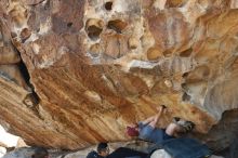 Bouldering in Hueco Tanks on 11/23/2018 with Blue Lizard Climbing and Yoga

Filename: SRM_20181123_1349410.jpg
Aperture: f/5.6
Shutter Speed: 1/500
Body: Canon EOS-1D Mark II
Lens: Canon EF 16-35mm f/2.8 L