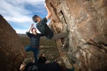 Bouldering in Hueco Tanks on 11/23/2018 with Blue Lizard Climbing and Yoga

Filename: SRM_20181123_1422500.jpg
Aperture: f/5.6
Shutter Speed: 1/250
Body: Canon EOS-1D Mark II
Lens: Canon EF 16-35mm f/2.8 L