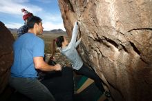 Bouldering in Hueco Tanks on 11/23/2018 with Blue Lizard Climbing and Yoga

Filename: SRM_20181123_1424290.jpg
Aperture: f/5.6
Shutter Speed: 1/250
Body: Canon EOS-1D Mark II
Lens: Canon EF 16-35mm f/2.8 L