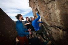 Bouldering in Hueco Tanks on 11/23/2018 with Blue Lizard Climbing and Yoga

Filename: SRM_20181123_1439130.jpg
Aperture: f/5.6
Shutter Speed: 1/250
Body: Canon EOS-1D Mark II
Lens: Canon EF 16-35mm f/2.8 L