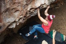 Bouldering in Hueco Tanks on 11/23/2018 with Blue Lizard Climbing and Yoga

Filename: SRM_20181123_1549230.jpg
Aperture: f/2.8
Shutter Speed: 1/250
Body: Canon EOS-1D Mark II
Lens: Canon EF 50mm f/1.8 II