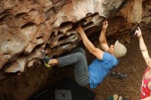 Bouldering in Hueco Tanks on 11/23/2018 with Blue Lizard Climbing and Yoga

Filename: SRM_20181123_1552540.jpg
Aperture: f/3.5
Shutter Speed: 1/250
Body: Canon EOS-1D Mark II
Lens: Canon EF 50mm f/1.8 II