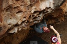 Bouldering in Hueco Tanks on 11/23/2018 with Blue Lizard Climbing and Yoga

Filename: SRM_20181123_1557220.jpg
Aperture: f/3.2
Shutter Speed: 1/250
Body: Canon EOS-1D Mark II
Lens: Canon EF 50mm f/1.8 II