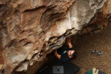 Bouldering in Hueco Tanks on 11/23/2018 with Blue Lizard Climbing and Yoga

Filename: SRM_20181123_1603110.jpg
Aperture: f/3.2
Shutter Speed: 1/250
Body: Canon EOS-1D Mark II
Lens: Canon EF 50mm f/1.8 II