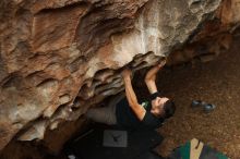 Bouldering in Hueco Tanks on 11/23/2018 with Blue Lizard Climbing and Yoga

Filename: SRM_20181123_1603220.jpg
Aperture: f/3.5
Shutter Speed: 1/250
Body: Canon EOS-1D Mark II
Lens: Canon EF 50mm f/1.8 II