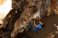 Bouldering in Hueco Tanks on 11/23/2018 with Blue Lizard Climbing and Yoga

Filename: SRM_20181123_1604500.jpg
Aperture: f/4.0
Shutter Speed: 1/250
Body: Canon EOS-1D Mark II
Lens: Canon EF 50mm f/1.8 II