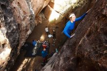 Bouldering in Hueco Tanks on 11/23/2018 with Blue Lizard Climbing and Yoga

Filename: SRM_20181123_1618370.jpg
Aperture: f/6.3
Shutter Speed: 1/125
Body: Canon EOS-1D Mark II
Lens: Canon EF 16-35mm f/2.8 L