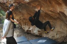Bouldering in Hueco Tanks on 11/23/2018 with Blue Lizard Climbing and Yoga

Filename: SRM_20181123_1641080.jpg
Aperture: f/2.0
Shutter Speed: 1/250
Body: Canon EOS-1D Mark II
Lens: Canon EF 50mm f/1.8 II