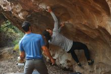 Bouldering in Hueco Tanks on 11/23/2018 with Blue Lizard Climbing and Yoga

Filename: SRM_20181123_1650550.jpg
Aperture: f/2.5
Shutter Speed: 1/160
Body: Canon EOS-1D Mark II
Lens: Canon EF 50mm f/1.8 II