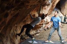 Bouldering in Hueco Tanks on 11/23/2018 with Blue Lizard Climbing and Yoga

Filename: SRM_20181123_1651370.jpg
Aperture: f/2.5
Shutter Speed: 1/160
Body: Canon EOS-1D Mark II
Lens: Canon EF 50mm f/1.8 II