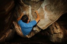 Bouldering in Hueco Tanks on 11/23/2018 with Blue Lizard Climbing and Yoga

Filename: SRM_20181123_1723580.jpg
Aperture: f/8.0
Shutter Speed: 1/250
Body: Canon EOS-1D Mark II
Lens: Canon EF 16-35mm f/2.8 L