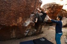 Bouldering in Hueco Tanks on 11/22/2018 with Blue Lizard Climbing and Yoga

Filename: SRM_20181122_1015000.jpg
Aperture: f/5.6
Shutter Speed: 1/250
Body: Canon EOS-1D Mark II
Lens: Canon EF 16-35mm f/2.8 L