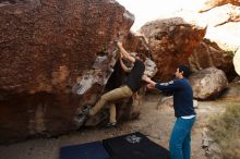 Bouldering in Hueco Tanks on 11/22/2018 with Blue Lizard Climbing and Yoga

Filename: SRM_20181122_1015330.jpg
Aperture: f/5.6
Shutter Speed: 1/250
Body: Canon EOS-1D Mark II
Lens: Canon EF 16-35mm f/2.8 L