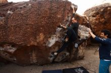 Bouldering in Hueco Tanks on 11/22/2018 with Blue Lizard Climbing and Yoga

Filename: SRM_20181122_1017460.jpg
Aperture: f/5.6
Shutter Speed: 1/250
Body: Canon EOS-1D Mark II
Lens: Canon EF 16-35mm f/2.8 L