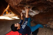 Bouldering in Hueco Tanks on 11/22/2018 with Blue Lizard Climbing and Yoga

Filename: SRM_20181122_1032270.jpg
Aperture: f/5.6
Shutter Speed: 1/160
Body: Canon EOS-1D Mark II
Lens: Canon EF 16-35mm f/2.8 L